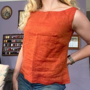 Linen Top orange 60s sheath
